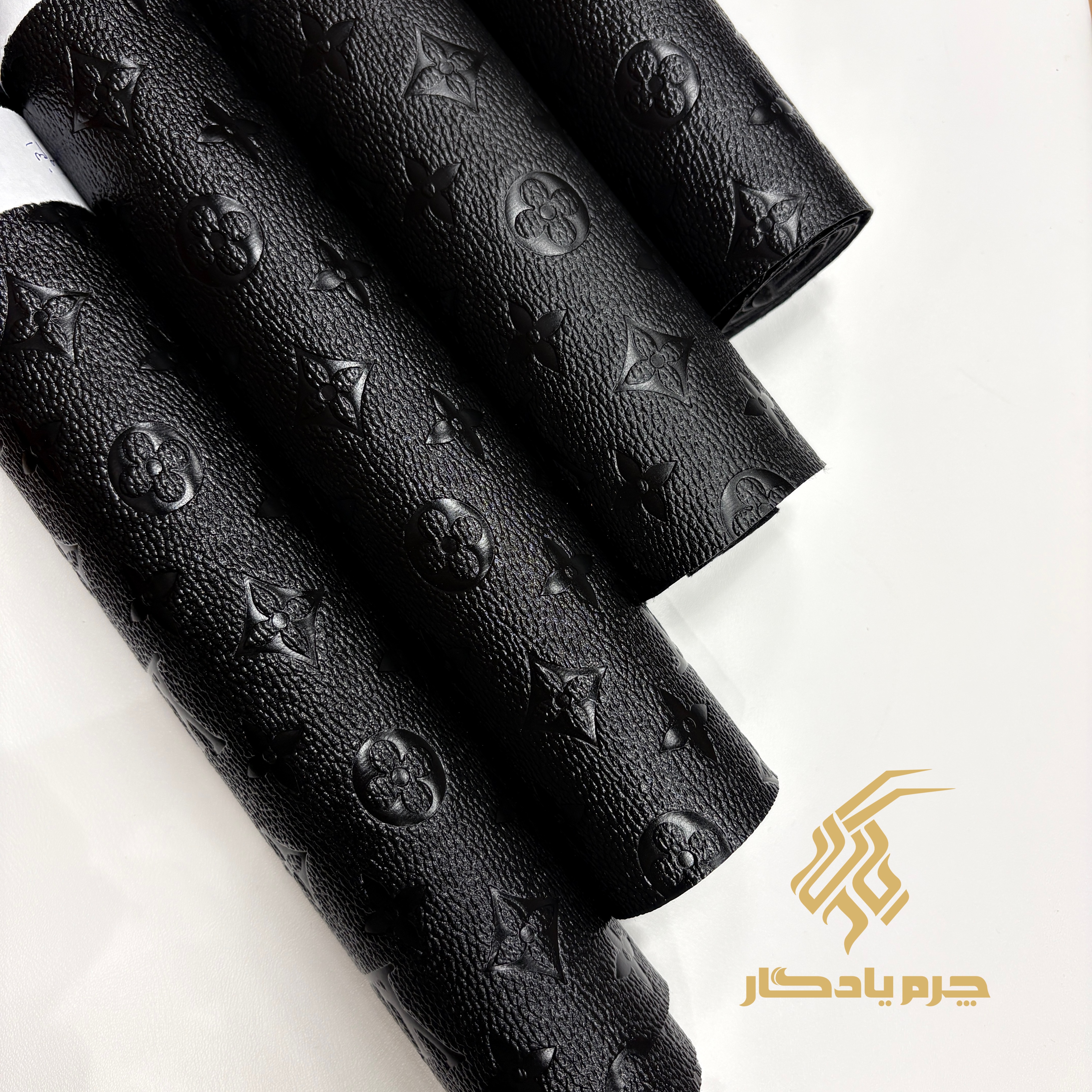 چرم مصنوعی مشکی طرح LV | چرم یادگار