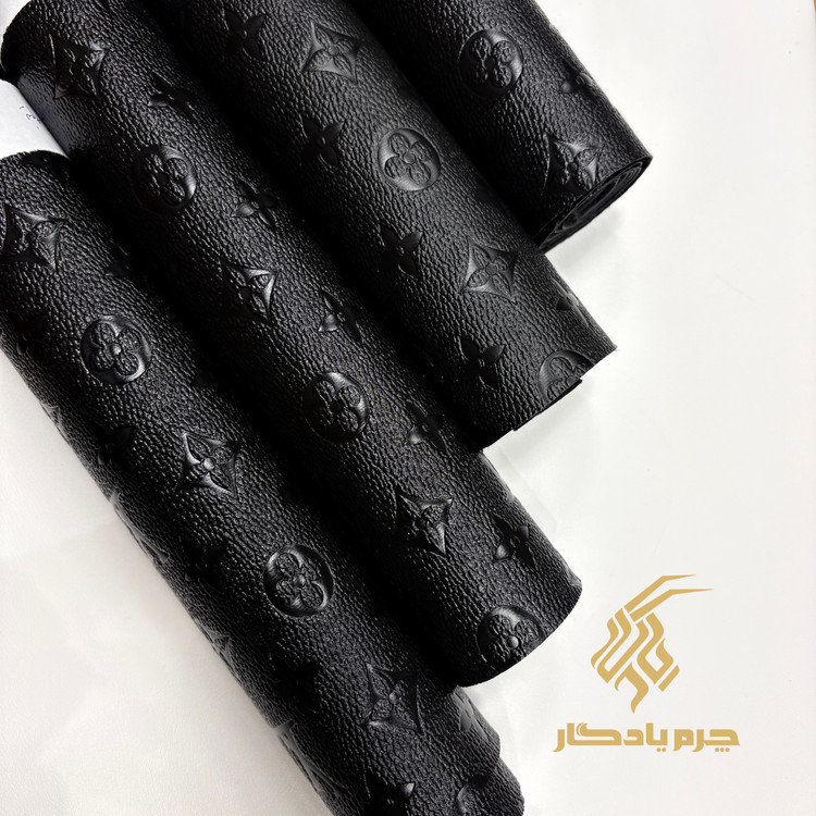 چرم مصنوعی مشکی طرح LV | چرم یادگار